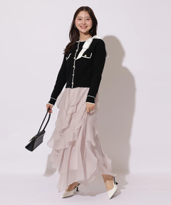 Apuweiser-riche(アプワイザー・リッシェ) |2wayリボンパイピングカーデ