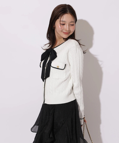 Apuweiser-riche(アプワイザー・リッシェ) |2wayリボンパイピングカーデ