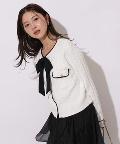 Apuweiser-riche(アプワイザー・リッシェ) |2wayリボンパイピングカーデ