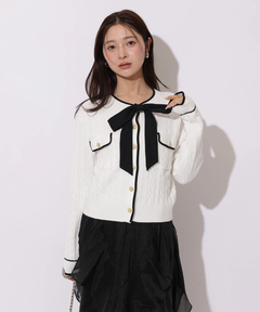 Apuweiser-riche(アプワイザー・リッシェ) |2wayリボンパイピングカーデ