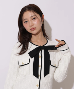 Apuweiser-riche(アプワイザー・リッシェ) |2wayリボンパイピングカーデ