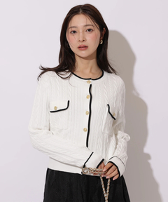 Apuweiser-riche(アプワイザー・リッシェ) |2wayリボンパイピングカーデ