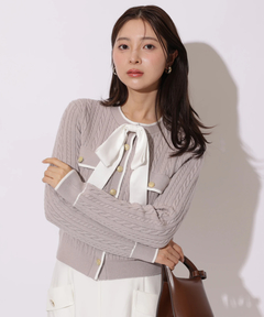 Apuweiser-riche(アプワイザー・リッシェ) |2wayリボンパイピングカーデ