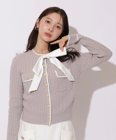 Apuweiser-riche(アプワイザー・リッシェ) |2wayリボンパイピングカーデ