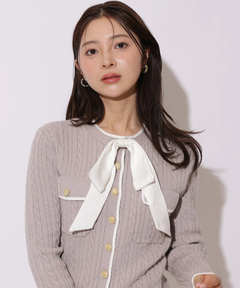 Apuweiser-riche(アプワイザー・リッシェ) |2wayリボンパイピングカーデ