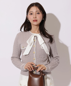 Apuweiser-riche(アプワイザー・リッシェ) |2wayリボンパイピングカーデ