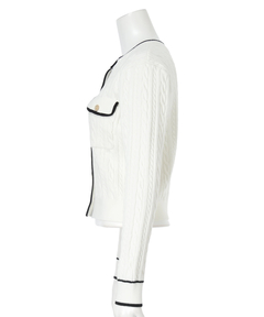 Apuweiser-riche(アプワイザー・リッシェ) |2wayリボンパイピングカーデ