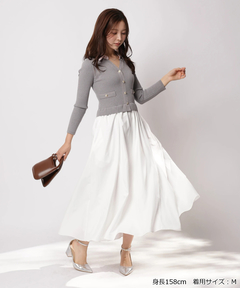 Apuweiser-riche(アプワイザー・リッシェ) |配色ステッチカーデドッキングワンピース