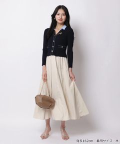 Apuweiser-riche(アプワイザー・リッシェ) |配色ステッチカーデドッキングワンピース