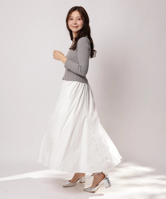 Apuweiser-riche(アプワイザー・リッシェ) |配色ステッチカーデドッキングワンピース