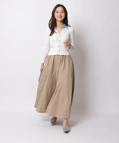 Apuweiser-riche(アプワイザー・リッシェ) |配色ステッチカーデドッキングワンピース