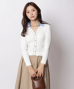 Apuweiser-riche(アプワイザー・リッシェ) |配色ステッチカーデドッキングワンピース