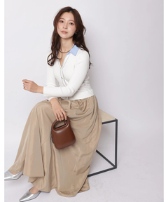 Apuweiser-riche(アプワイザー・リッシェ) |配色ステッチカーデドッキングワンピース