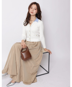 Apuweiser-riche(アプワイザー・リッシェ) |配色ステッチカーデドッキングワンピース