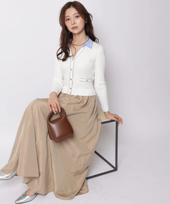 Apuweiser-riche(アプワイザー・リッシェ) |配色ステッチカーデドッキングワンピース