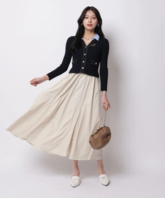 Apuweiser-riche(アプワイザー・リッシェ) |配色ステッチカーデドッキングワンピース