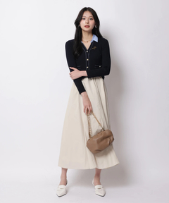 Apuweiser-riche(アプワイザー・リッシェ) |配色ステッチカーデドッキングワンピース