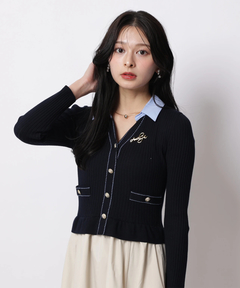 Apuweiser-riche(アプワイザー・リッシェ) |配色ステッチカーデドッキングワンピース