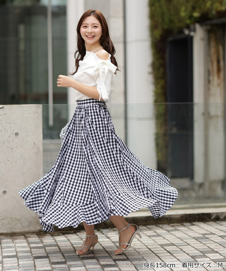 ギンガムエアリー切替スカート | スカート | Apuweiser-riche