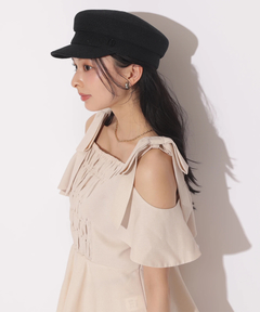 Apuweiser-riche(アプワイザー・リッシェ) |[SETUP対応]ショルダーリボンぺプラムトップス