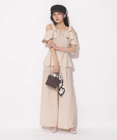 Apuweiser-riche(アプワイザー・リッシェ) |[SETUP対応]ショルダーリボンぺプラムトップス