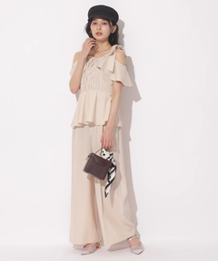 Apuweiser-riche(アプワイザー・リッシェ) |[SETUP対応]ショルダーリボンぺプラムトップス