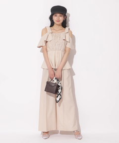 Apuweiser-riche(アプワイザー・リッシェ) |[SETUP対応]ショルダーリボンぺプラムトップス