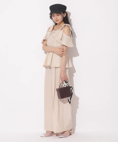 Apuweiser-riche(アプワイザー・リッシェ) |[SETUP対応]ショルダーリボンぺプラムトップス