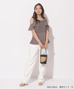 Apuweiser-riche(アプワイザー・リッシェ) |[SETUP対応]ショルダーリボンぺプラムトップス