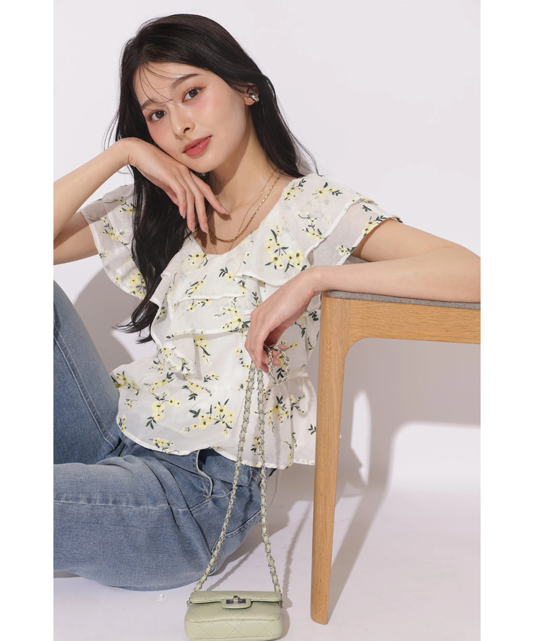 Apuweiser-riche(アプワイザー・リッシェ) |エンブロイダリーフリルチュニック