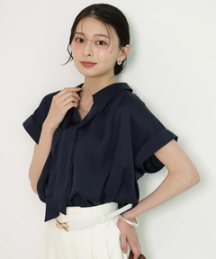 新品★アルページュ限定 アプワイザーリッシェ ワンショルブラウス 紺★ Arpege story限定】オフショルダーラペルニット | ニット | Apuweiser