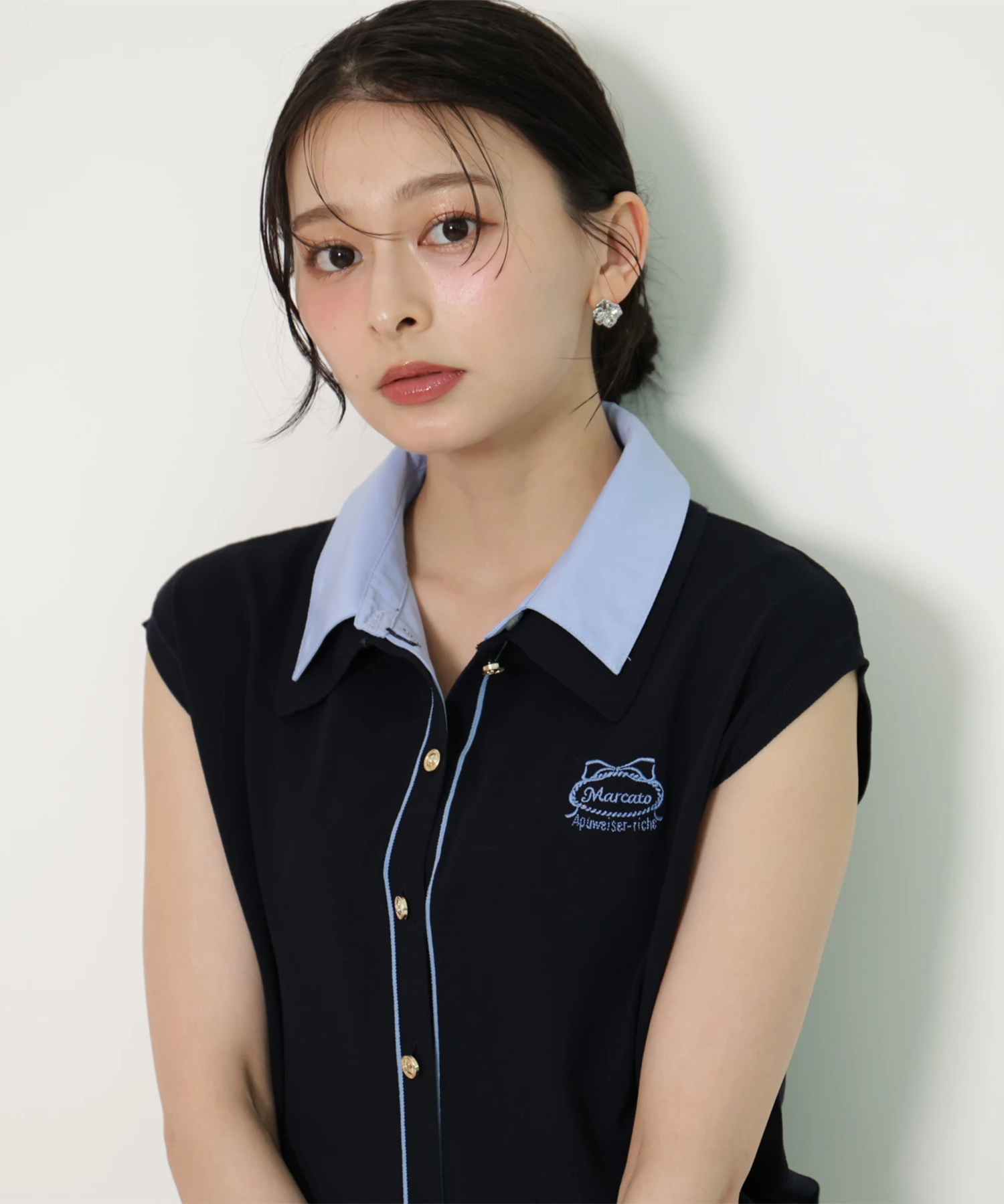 GELATERIABAR Marcatoコラボ〉シャツレイヤード配色ニット | ニット