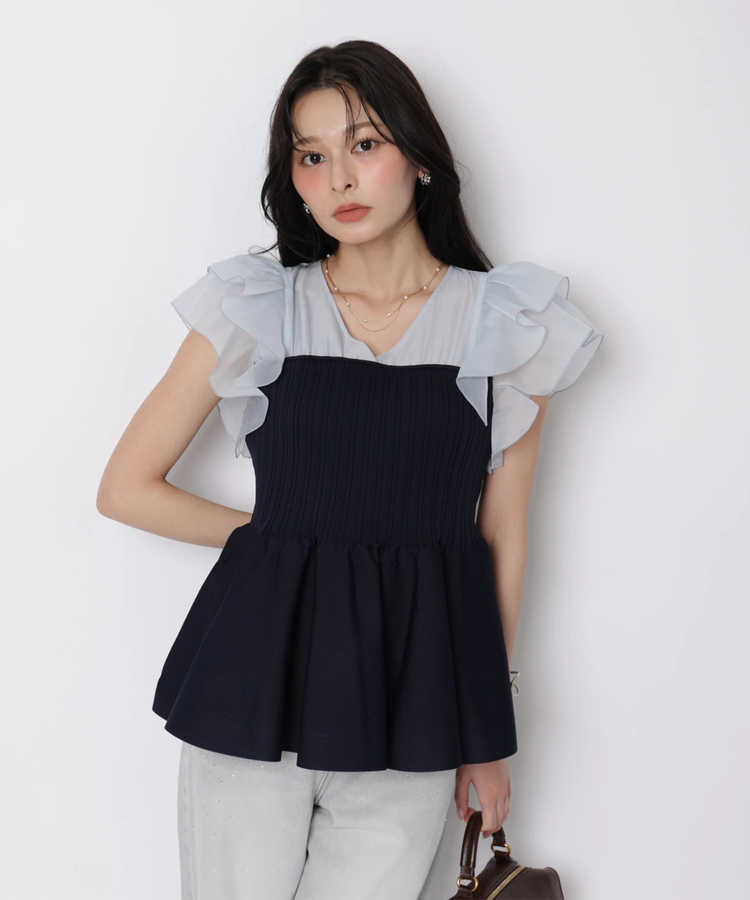 Arpege story限定】バックリボンビスチェペプラムニット | ニット