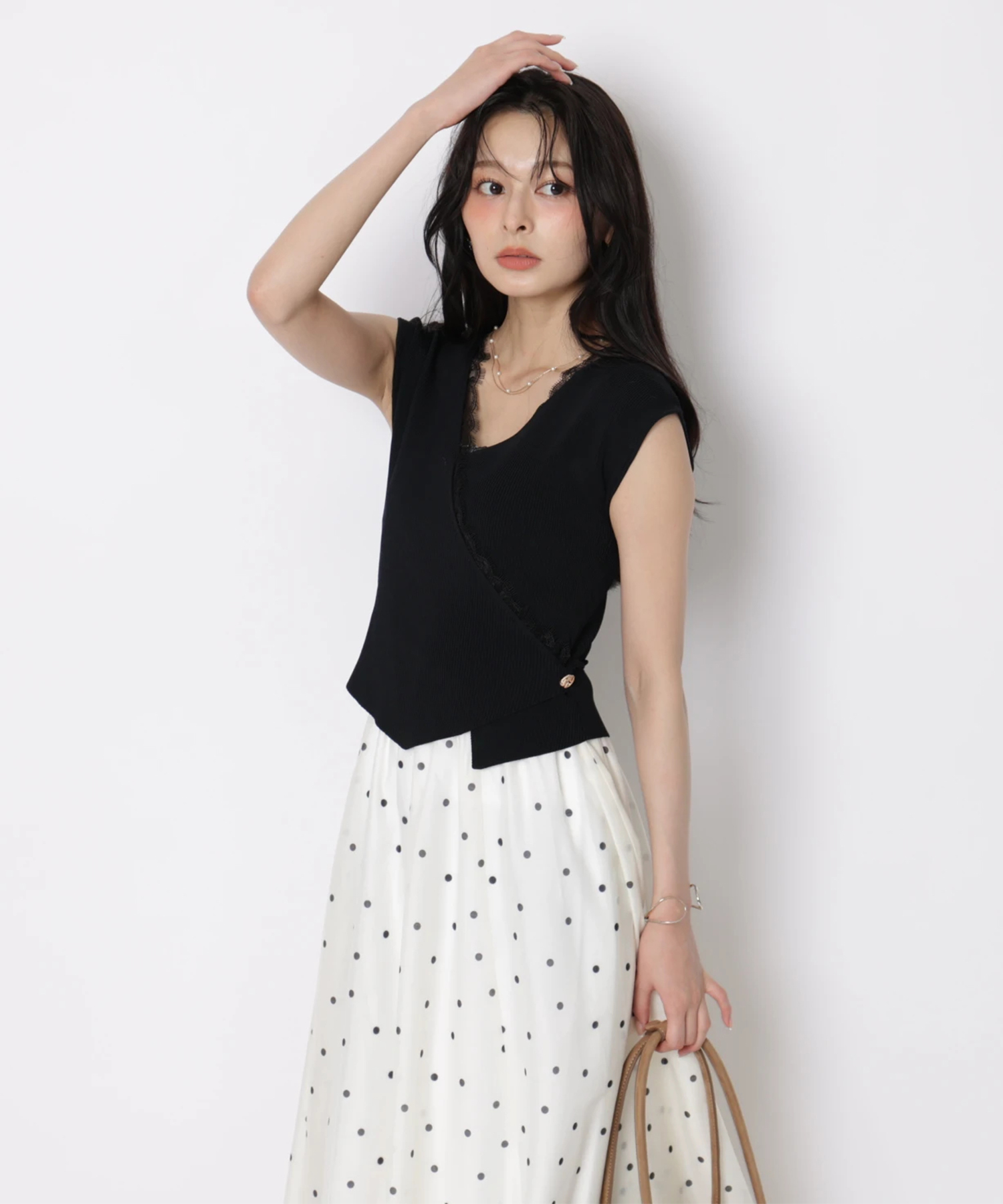 カシュクールニットドットワンピースSET | ワンピース | Apuweiser