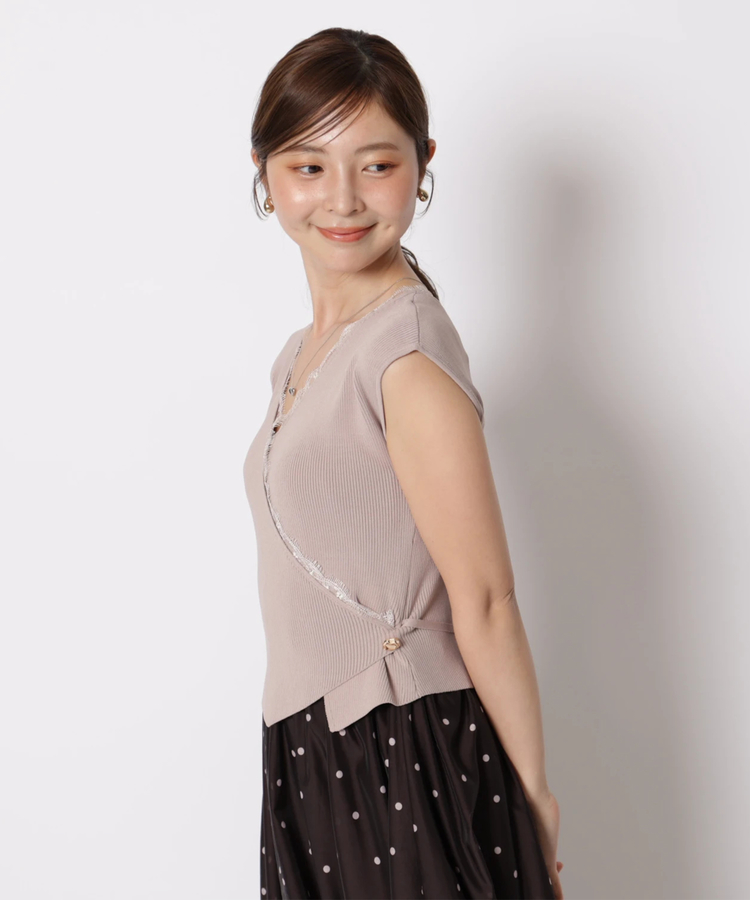 マルイ限定》カシュクールニットドットワンピースSET | ワンピース