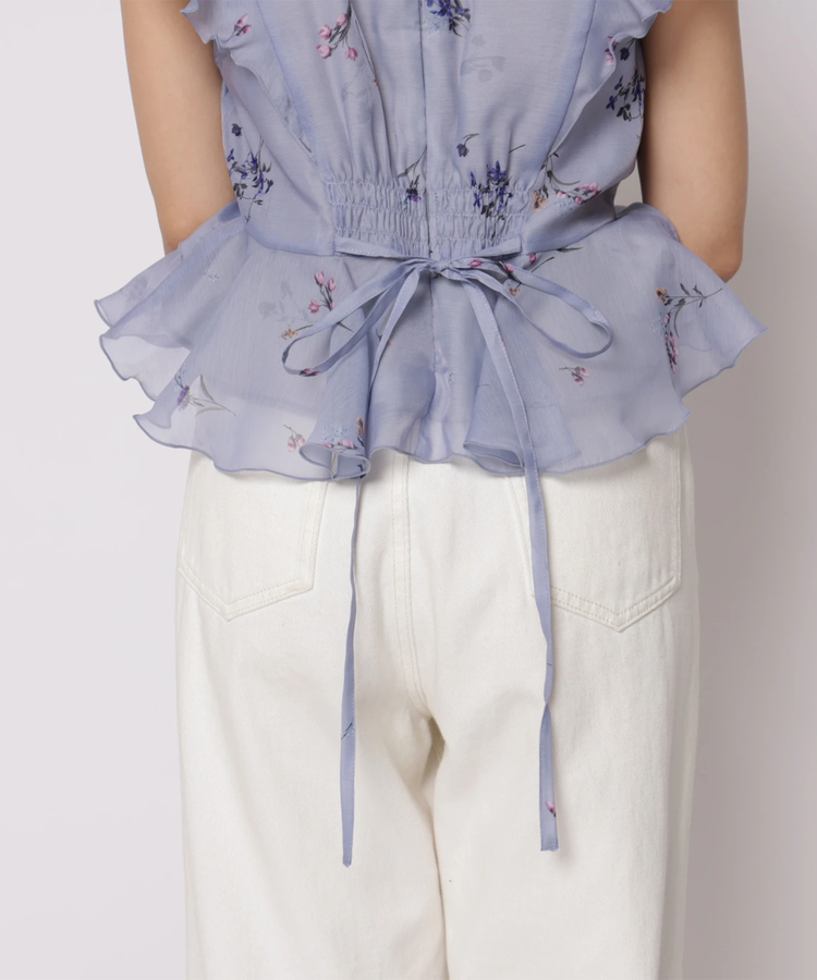 Arpege story限定】レースラインフラワープリントブラウス | シャツ