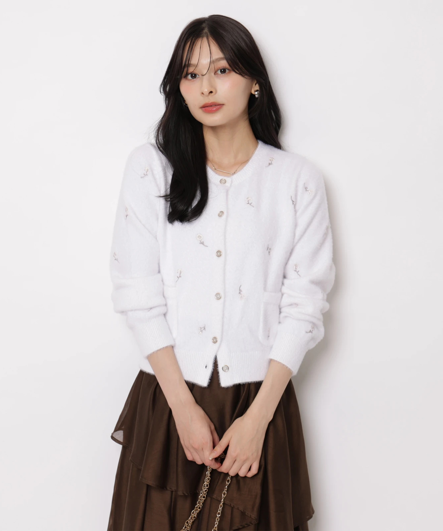 ART TO WEAR アート　服飾　ニット　芸術　刺繍　染織　ウェアブル マルイ限定》小花刺繍ふわふわニット | ニット | Apuweiser-riche