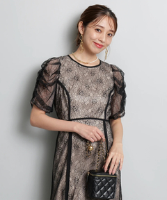 JUSGLITTY(ジャスグリッティー) |パイピングレースドレス