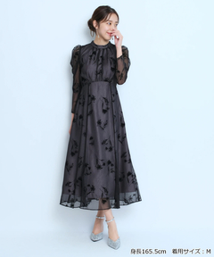 JUSGLITTY(ジャスグリッティー) |フロッキープリントワンピース