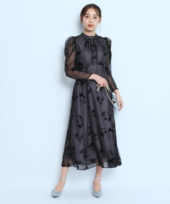 JUSGLITTY(ジャスグリッティー) |フロッキープリントワンピース