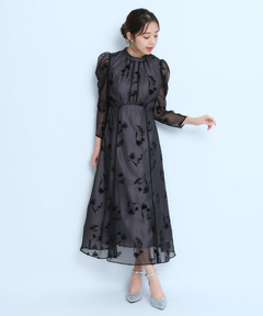 JUSGLITTY(ジャスグリッティー) |フロッキープリントワンピース