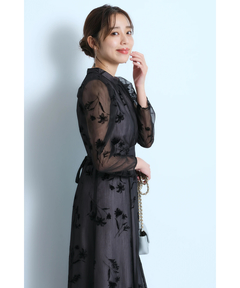 JUSGLITTY(ジャスグリッティー) |フロッキープリントワンピース