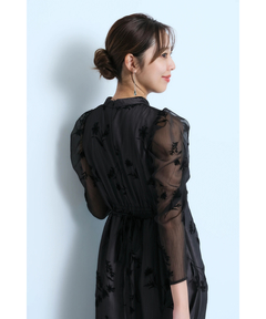 JUSGLITTY(ジャスグリッティー) |フロッキープリントワンピース