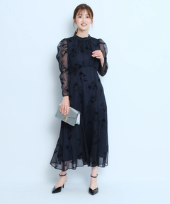 JUSGLITTY(ジャスグリッティー) |フロッキープリントワンピース