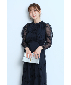 JUSGLITTY(ジャスグリッティー) |フロッキープリントワンピース