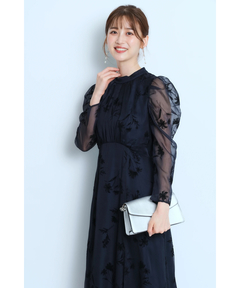 JUSGLITTY(ジャスグリッティー) |フロッキープリントワンピース