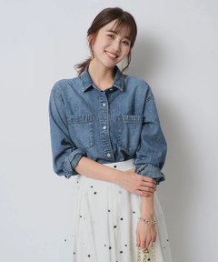 JUSGLITTY(ジャスグリッティー) |クロップドデニムシャツ