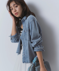 JUSGLITTY(ジャスグリッティー) |クロップドデニムシャツ