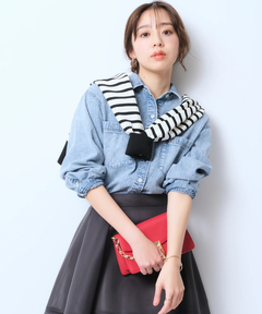 JUSGLITTY(ジャスグリッティー) |クロップドデニムシャツ