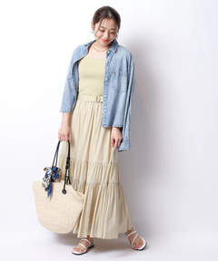 JUSGLITTY(ジャスグリッティー) |クロップドデニムシャツ